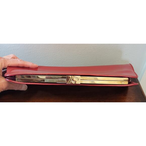 FURLA Red Clutch Luxury Bag with Metal Strap - Picture 11 of 16